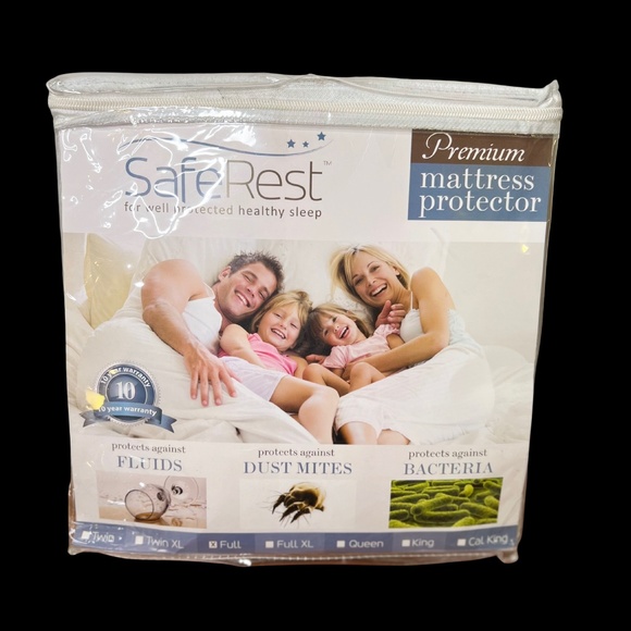 24. New SafeRest Waterproof Full Size Premium Mattress Protector (White) - Picture 1 of 2
